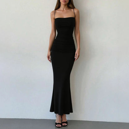 Mia Muse Women's Party Dresses Maxi Spaghetti Strap Elegant Slim Evening Wedding Guest Multi-Color Summer Milkmaid Dresses