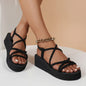 2025 Women Summer Sandals Leisure Wedges Shoes Soft EVA Sole Light Weight Elastic Back Strap Girls Student Platform Sandalias