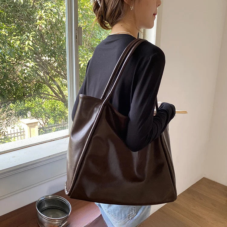 Portable Texture Tote Bag for Women, Shoulder Underarm Bag, Commuting Bag, Large Capacity, Niche Design, Autumn Winter Handbags