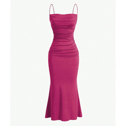 Mia Muse Women's Party Dresses Maxi Spaghetti Strap Elegant Slim Evening Wedding Guest Multi-Color Summer Milkmaid Dresses