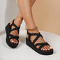 2025 Women Summer Sandals Leisure Wedges Shoes Soft EVA Sole Light Weight Elastic Back Strap Girls Student Platform Sandalias