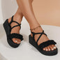 2025 Women Summer Sandals Leisure Wedges Shoes Soft EVA Sole Light Weight Elastic Back Strap Girls Student Platform Sandalias